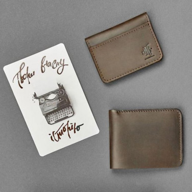 Кошелек мужской в наборе 2 в 1 Wallet Brown Leather