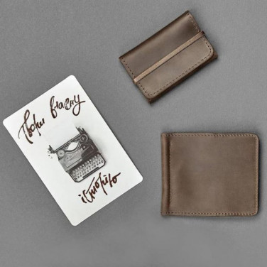 Кошелек мужской в наборе 2 в 1 Purse Brown Leather