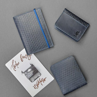 Портмоне мужское кожаное в наборе 3 в 1 Purse Gray Leather