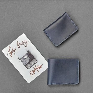 Кошелек мужской кожаный в наборе 2 в 1 Wallet Gray Leather