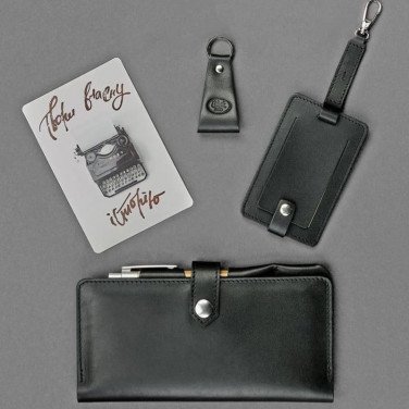 Кошелек мужской в наборе 3 в 1 Travel Case Вlack Leather