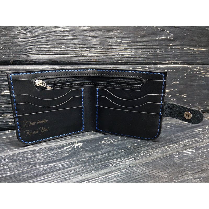 Кожаное портмоне Purse Compact black leather