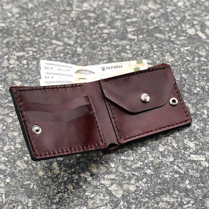 Кожаное портмоне Purse Burgundy leather