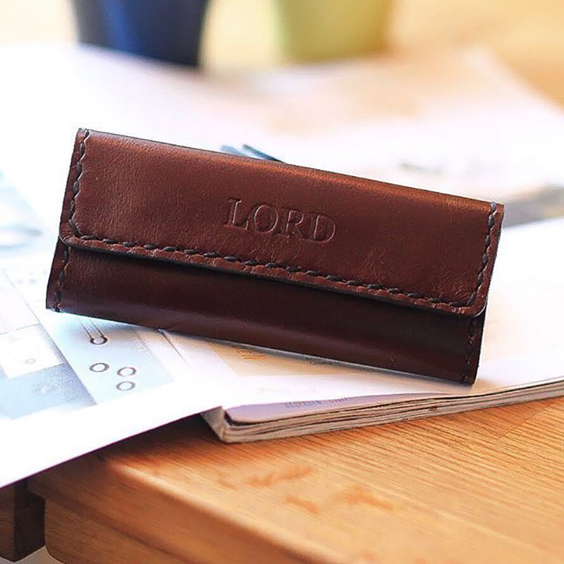 Кожаная ключница Key Wallet Burgundy leather
