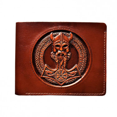 Кожаный мужской кошелек Purse Viking brown leather
