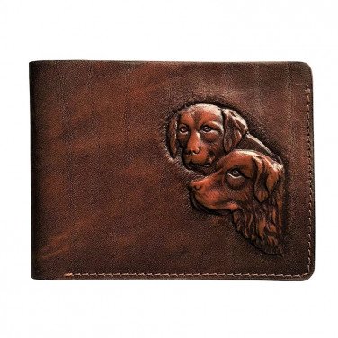 Кожаное портмоне Purse Hounds brown leather