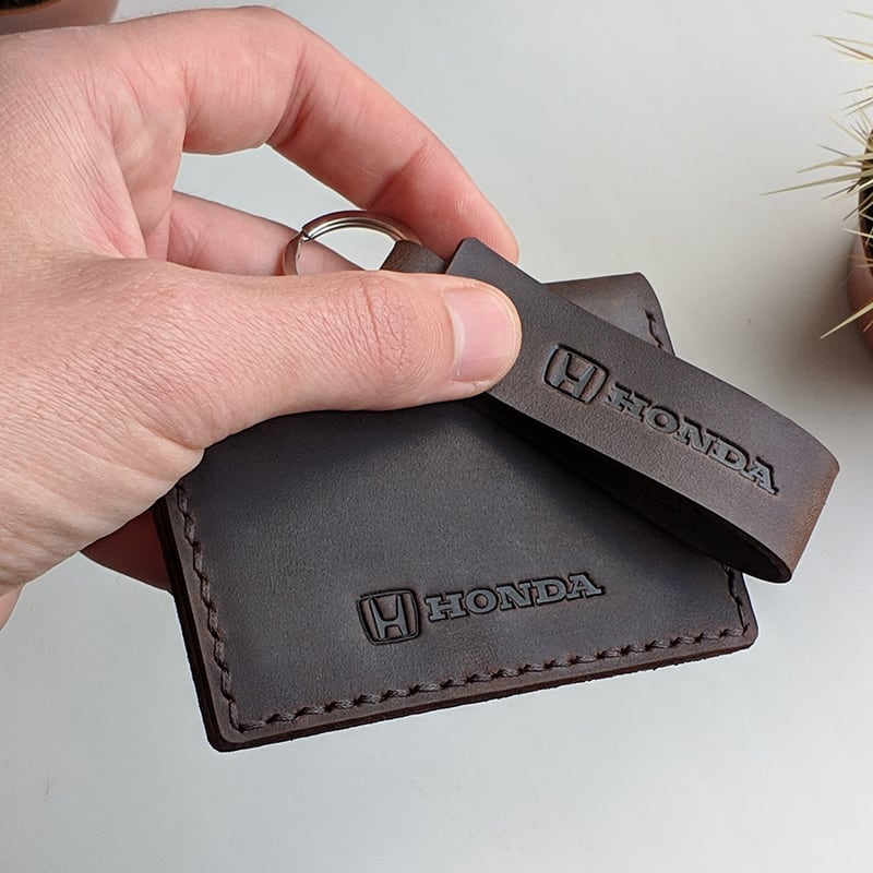 Обложка на водительские права Honda brown leather