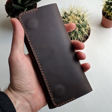 Кожаное портмоне Purse Chocolate brown leather