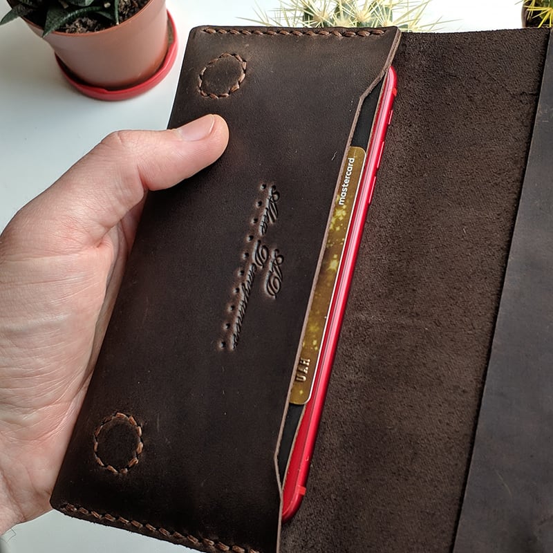 Кожаное портмоне Purse Chocolate brown leather