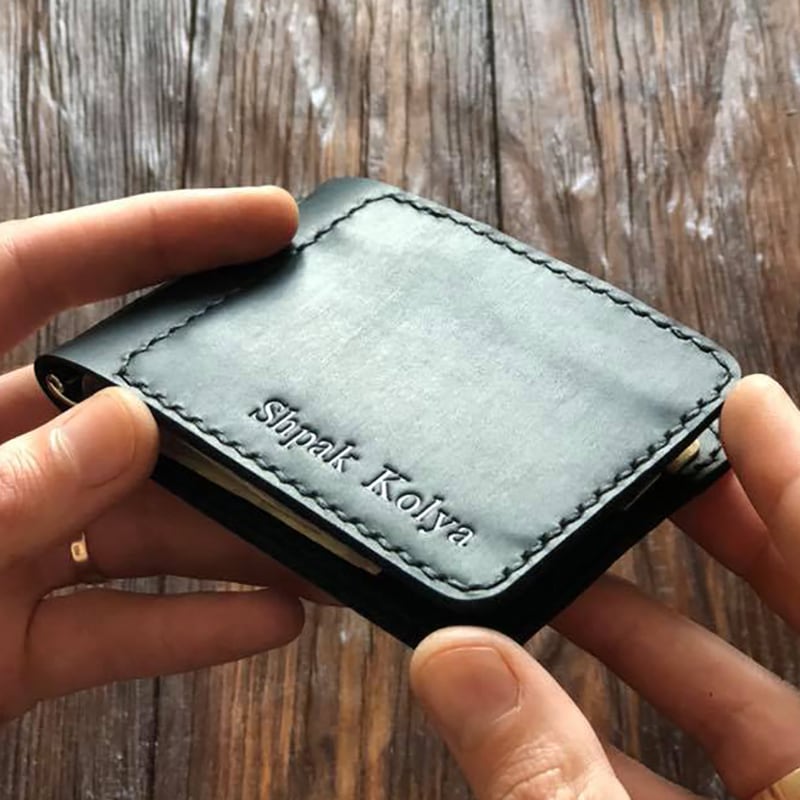 Кожаный зажим для купюр Nominal Black Leather
