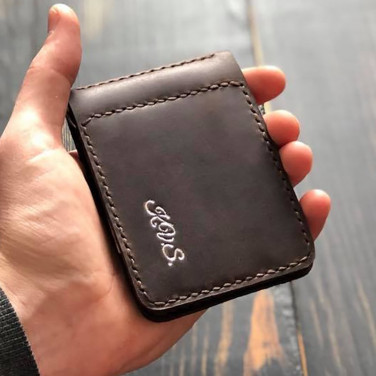 Шкіряний зажим для грошей Monogram brown leather