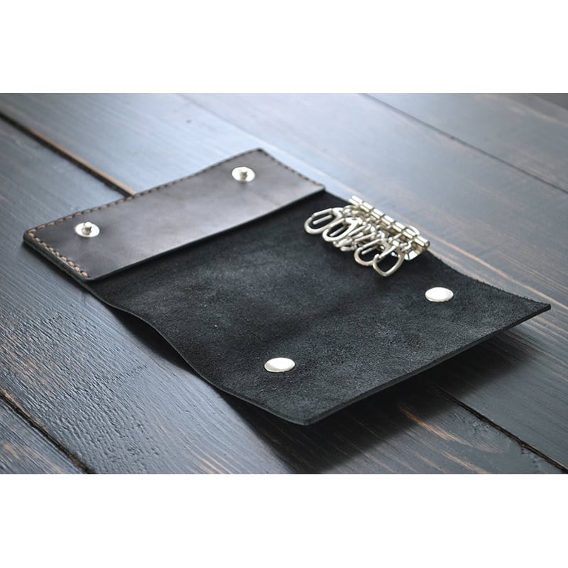 Кожаная ключница Key Wallet Compact black leather