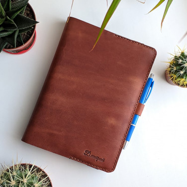Шкіряна обкладинка для щоденника Élégant brown leather