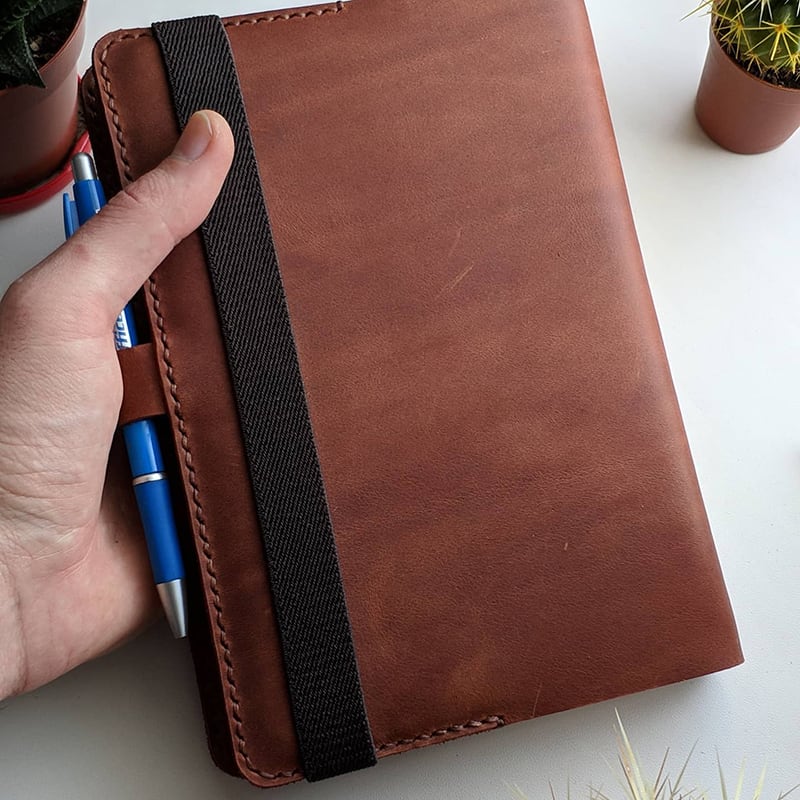 Шкіряна обкладинка для щоденника Élégant brown leather