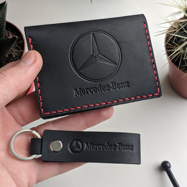 Обложка на водительские права Mercedes-Benz black leather