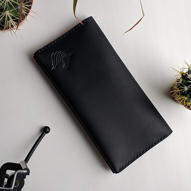 Кожаное мужское портмоне Purse Classic black leather