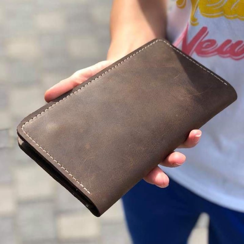Кожаное портмоне Purse Umber brown leather