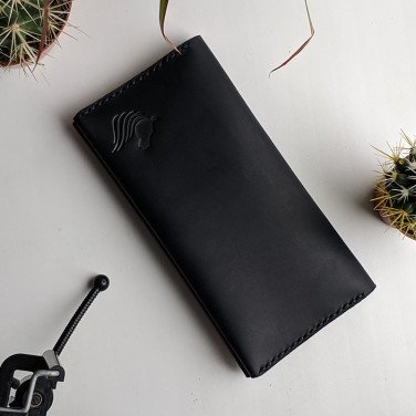 Кожаное мужское портмоне Purse Classic black leather