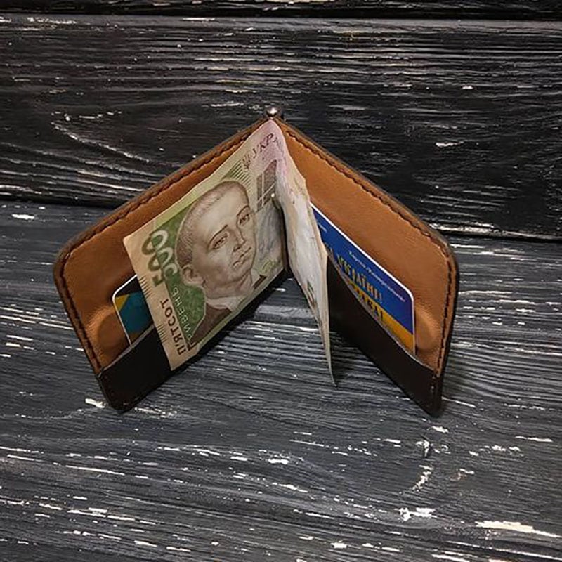 Зажим для купюр Шкіряний Wallet Personal Brown Leather