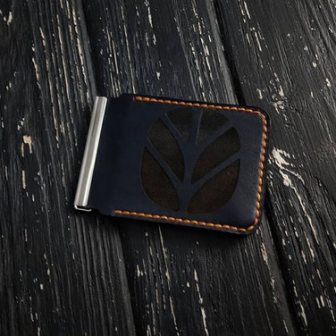 Шкіряний затиск для купюр Wallet Сreator black leather