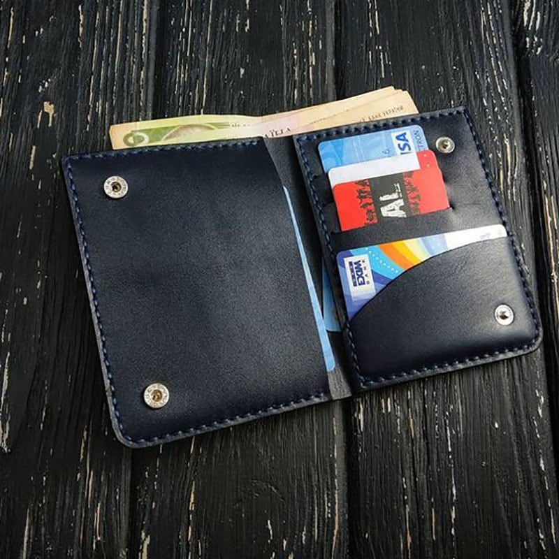 Шкіряне портмоне Wallet Owl black leather