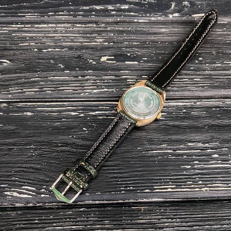 Женский кожаный ремешок для часов Slava Green Leather