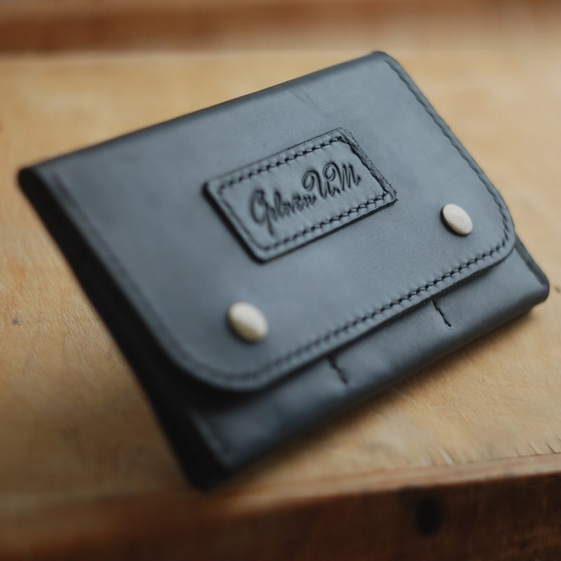 Шкіряний гаманець жіночий ручної роботи Clutch Black Leather