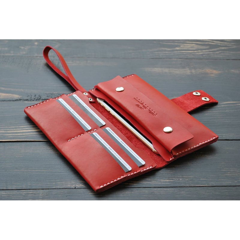 Гаманець жіночий Clutch Burgundy red leather