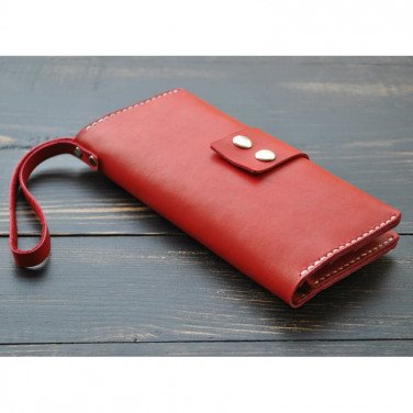 Кошелек женский Clutch Burgundy red leather