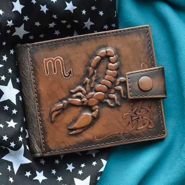 Женское кожаное портмоне Purse Scorpio brown leather