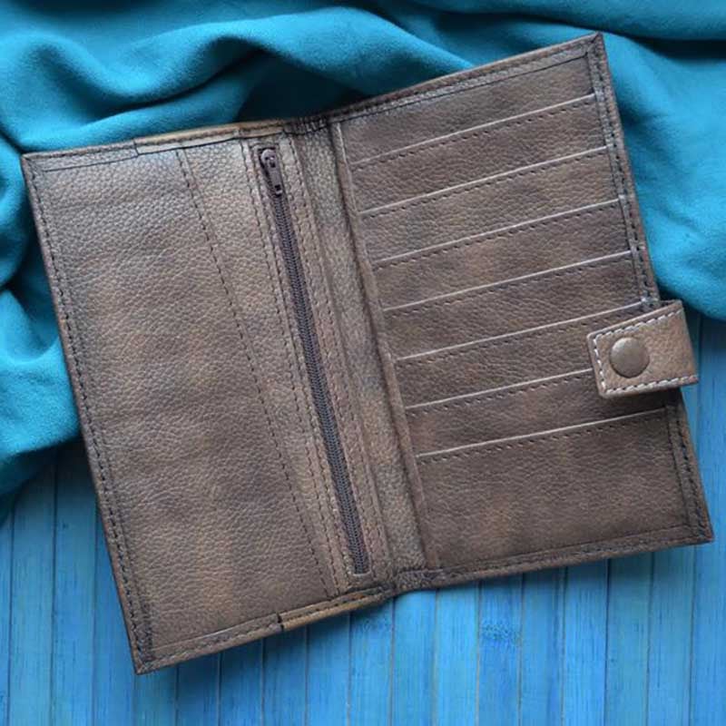 Жіночий гаманець Purse Wind Rose brown leather