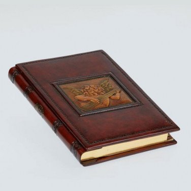 Адресная книга в кожаном переплете Angel with Lute brown leather