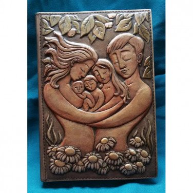 Блокнот в шкіряній палітурці жіночий Сім'я brown leather
