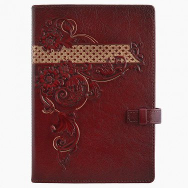 Кожаный блокнот женский Arabesque brown leather