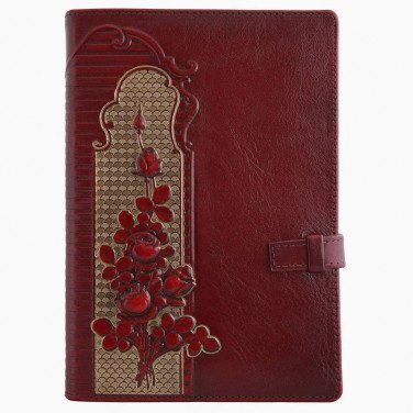 Блокнот кожаный женский Rosa Оdorata brown leather
