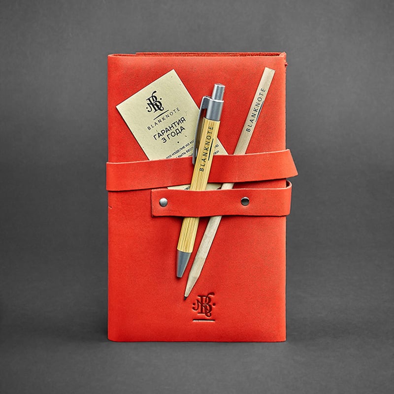 Блокнот в шкіряній палітурці жіночий Diary Red Leather