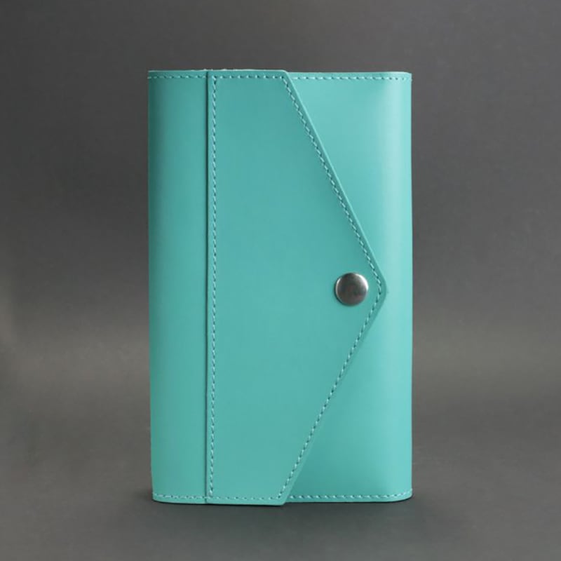 Кожаный блокнот ручной работы женский Notebook Turquoise Leather