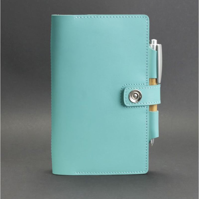 Блокнот в кожаном переплете женский Sketchpad Turquoise Leather