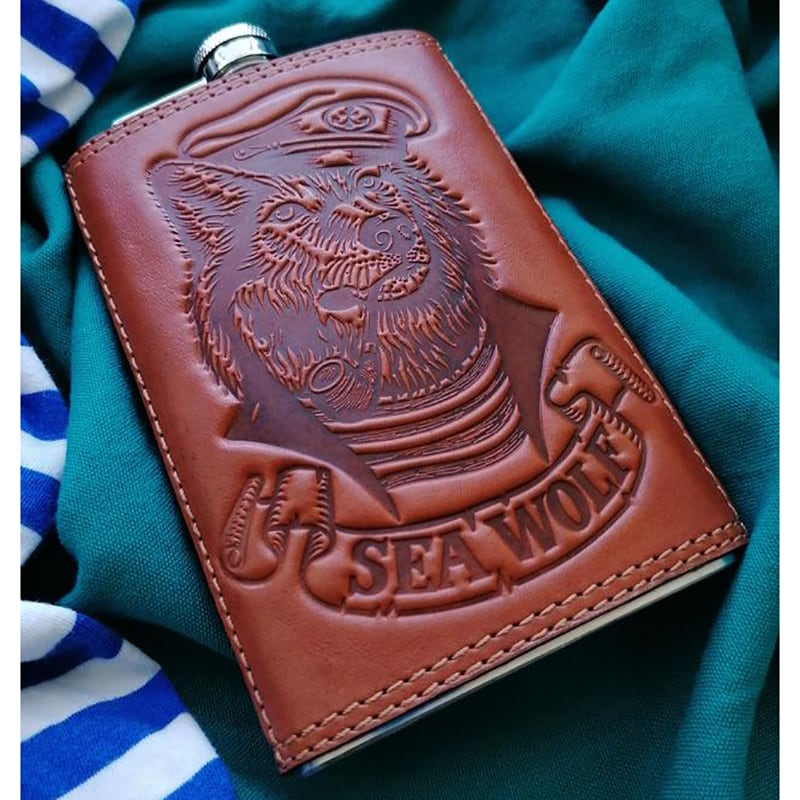 Шкіряна фляга Old Salt brown leather