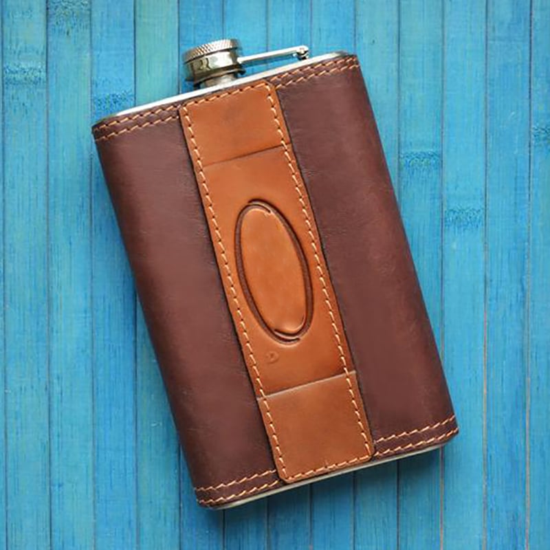 Фляга для алкоголя Draco brown leather
