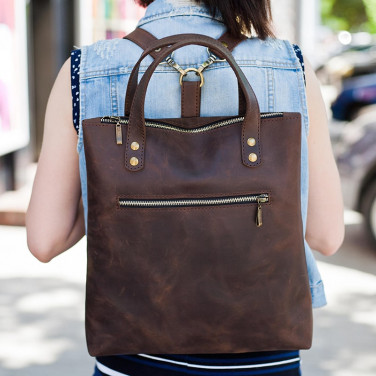 Рюкзак шкіряний жіночий Васкраск Brown Leather