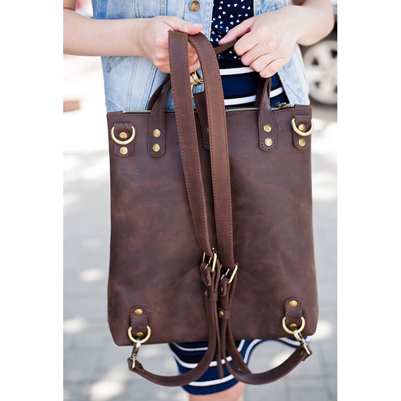 Рюкзак кожаный женский Вackpack Brown Leather