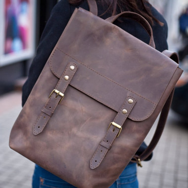 Сумка рюкзак женская Вackpack Vintage Brown Leather