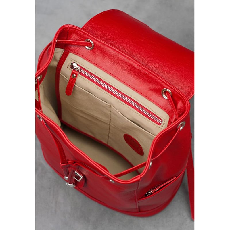 Рюкзак кожаный авторский женский Вackpack Red Leather