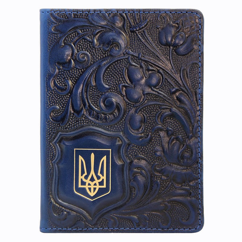 Обложка для паспорта кожаная Калина brown leather