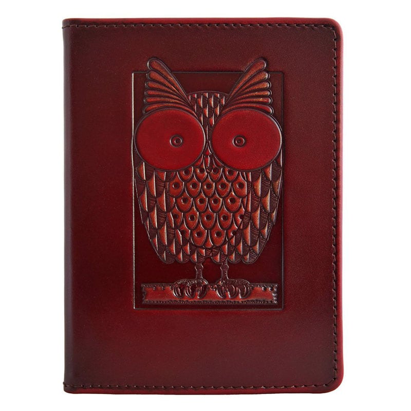 Кожаная обложка для паспорта Сова brown leather