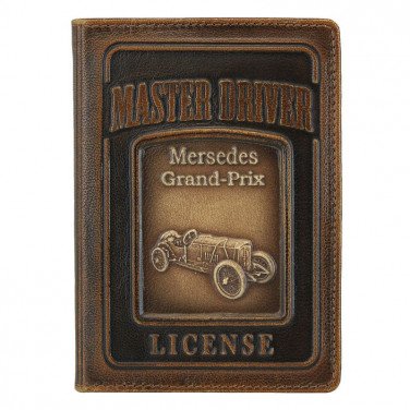 Кожаная обложка на водительское удостоверение Mercedes-Benz brown leather