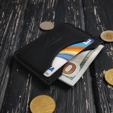 Кожаный картхолдер Compact black leather