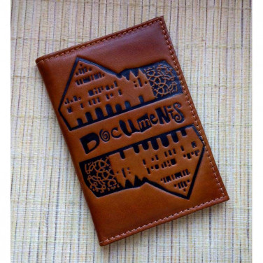 Обкладинка на паспорт шкіряна Document brown leather