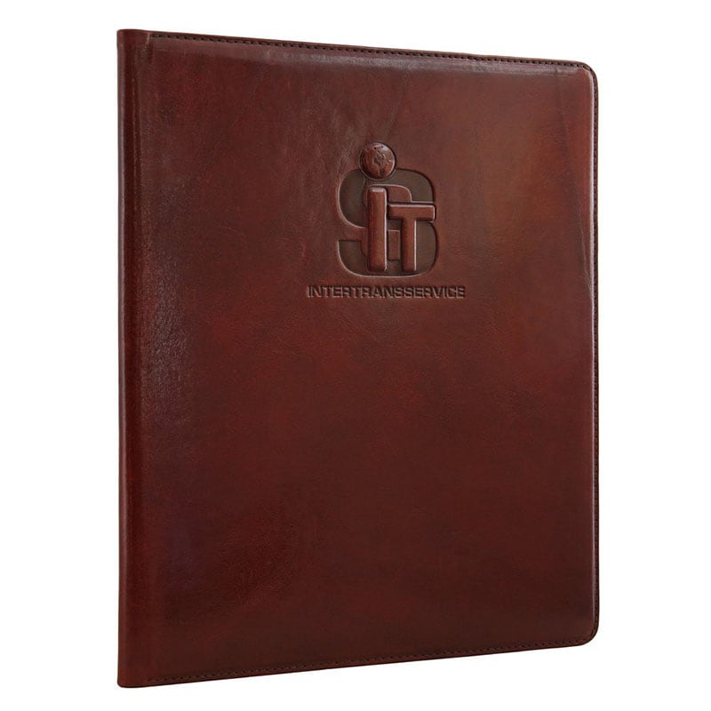 Папка на подпись кожаная Лого brown leather